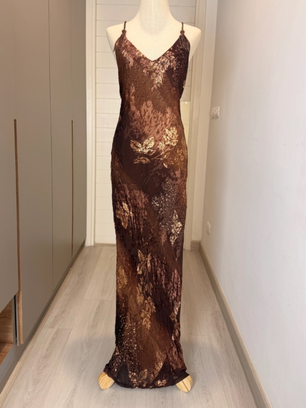 Rare Vintage Y2K Shaina June Beaded Silk Burnout Fairy Prom Dress